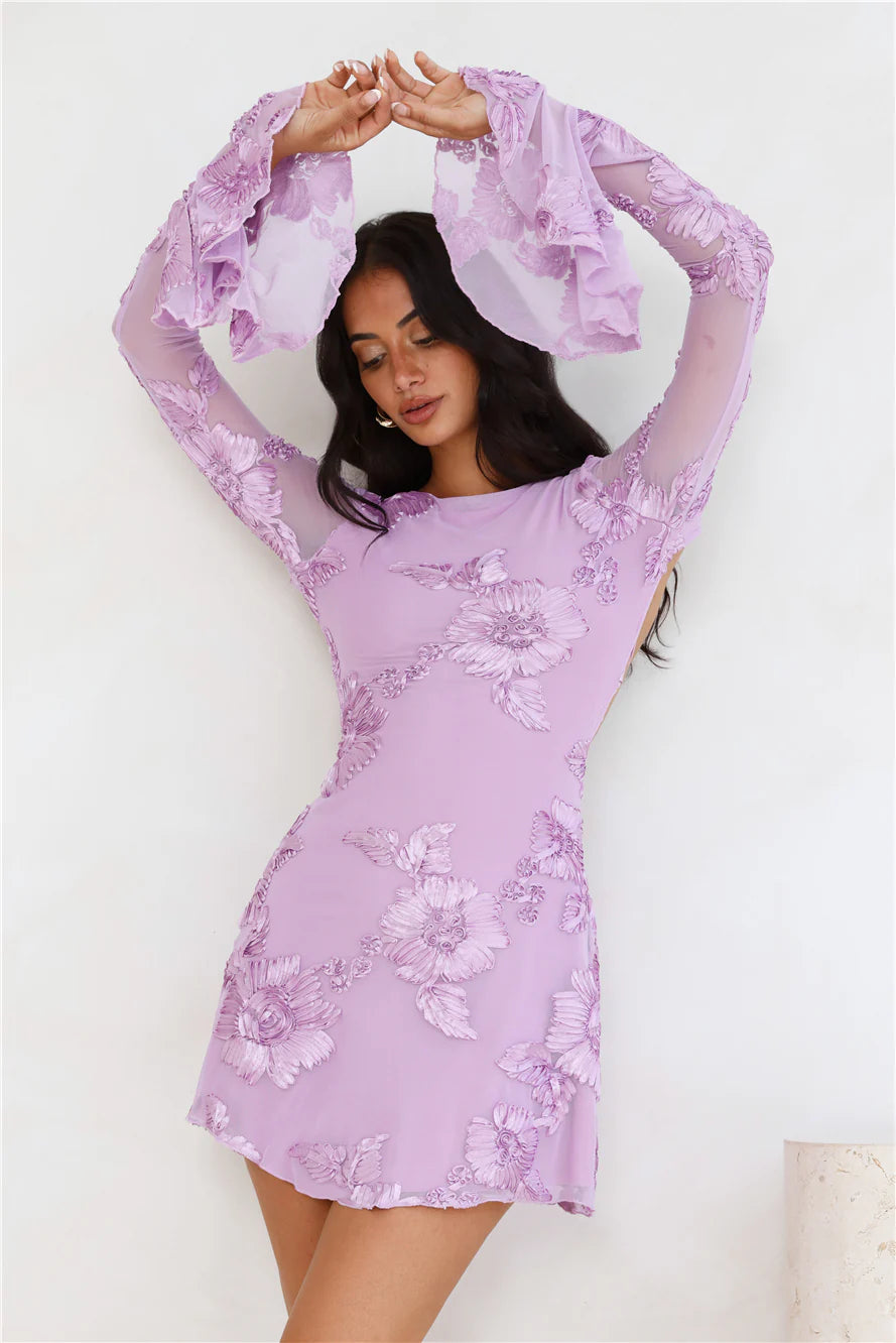 Backless Printed Mini Dress