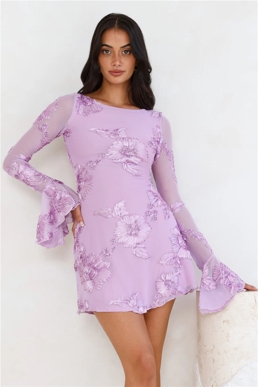 Backless Printed Mini Dress