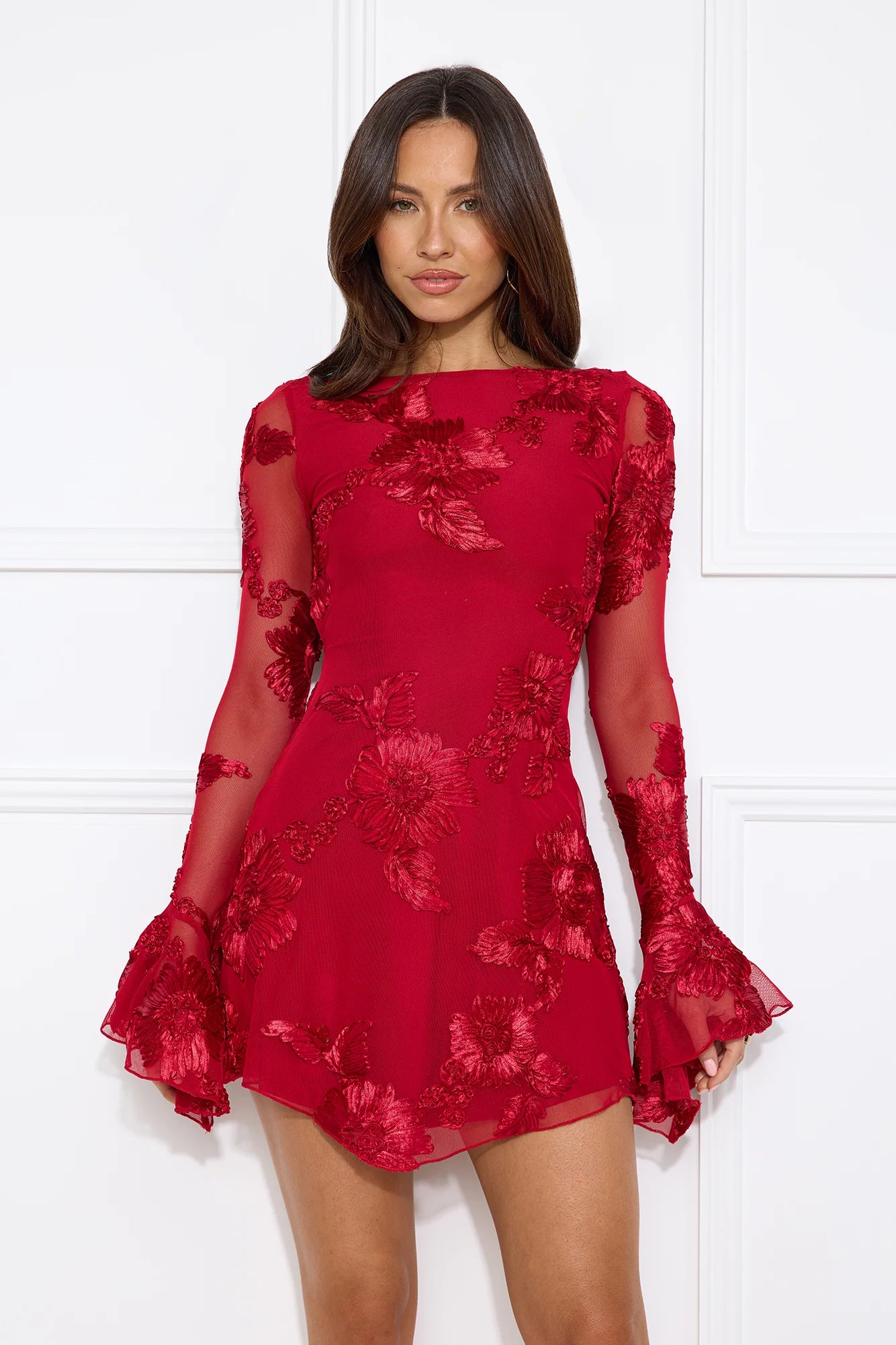 Backless Printed Mini Dress
