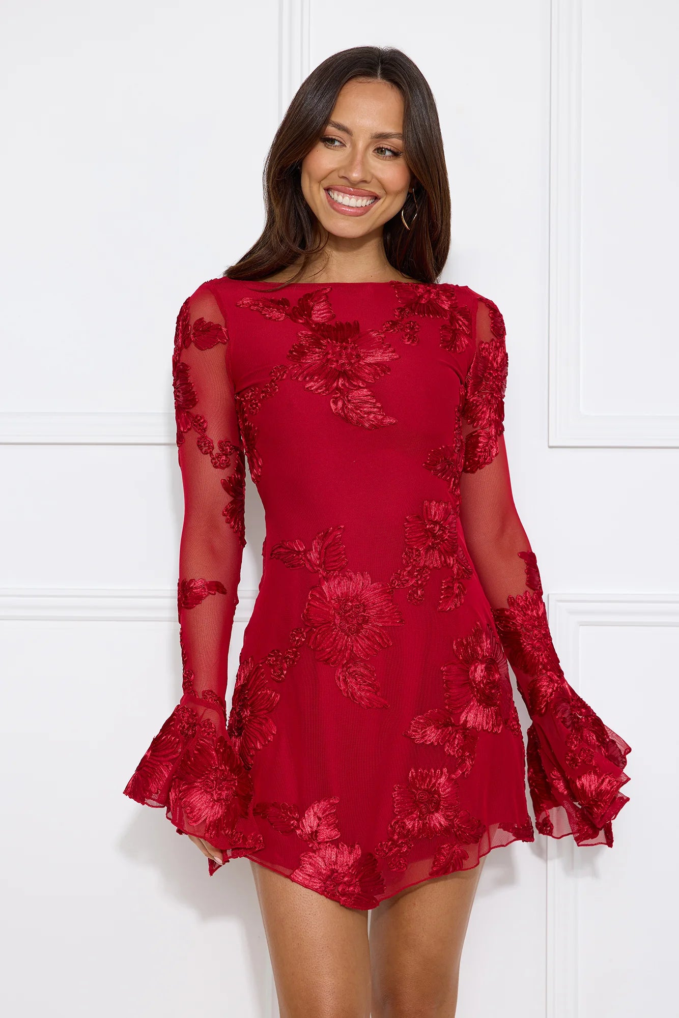 Backless Printed Mini Dress
