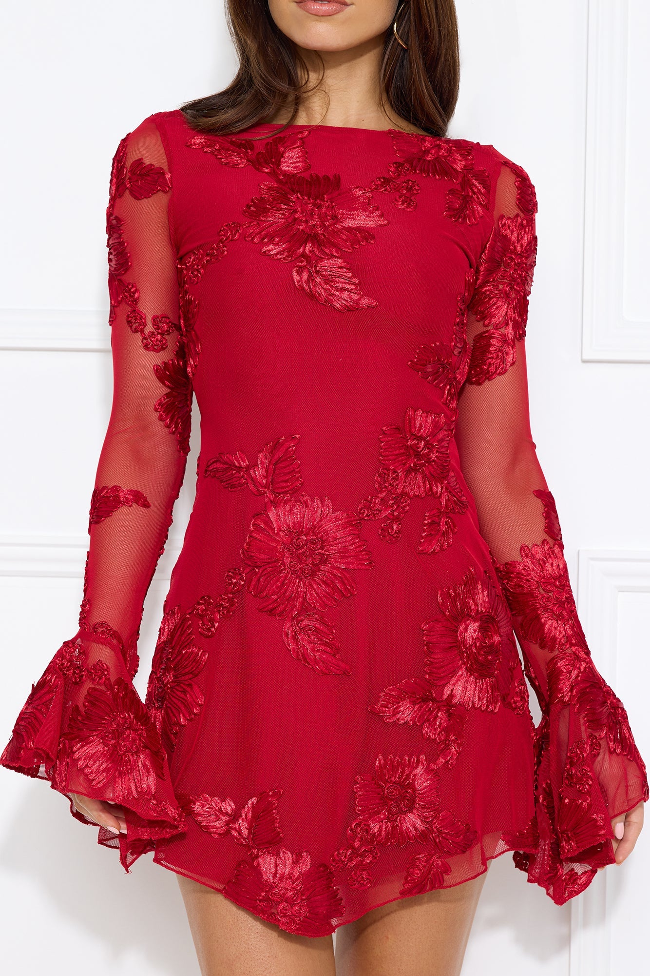 Backless Printed Mini Dress
