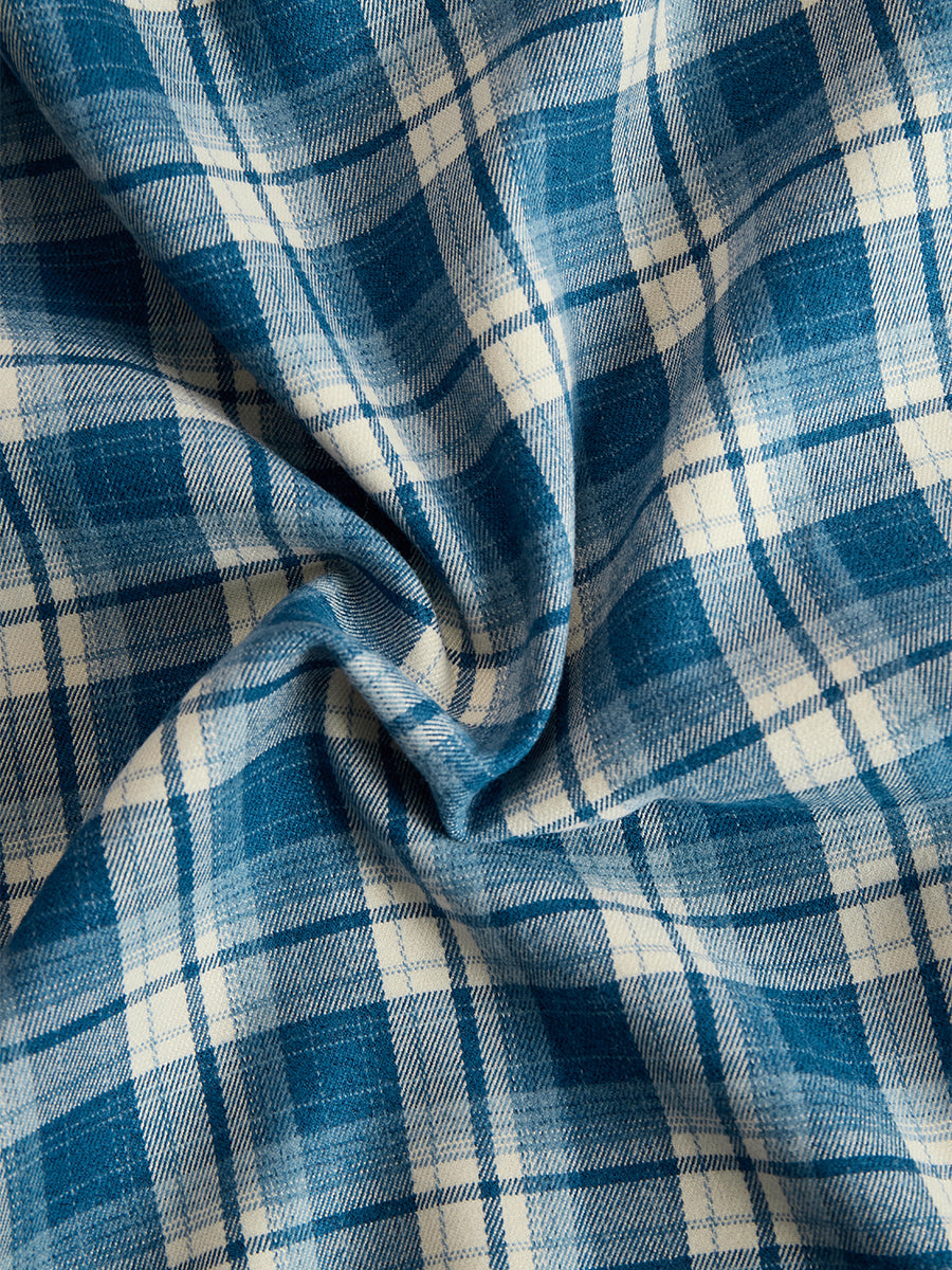 Retro Ethnic Style Lapel Reddish Brown Plaid Maxi Dress