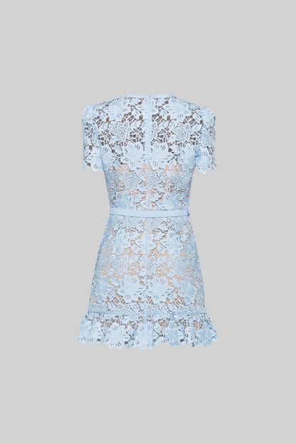 Short Sleeve Embroidered Floral Dress