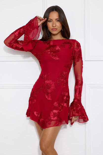 Backless Printed Mini Dress